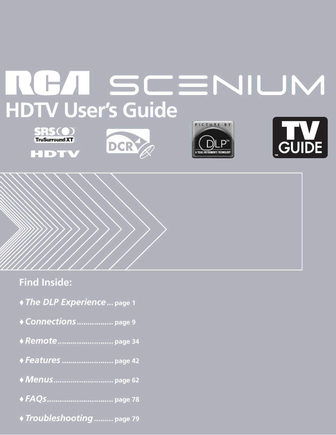 RCA HD50LPW166PK manual Hdtv User’s Guide 