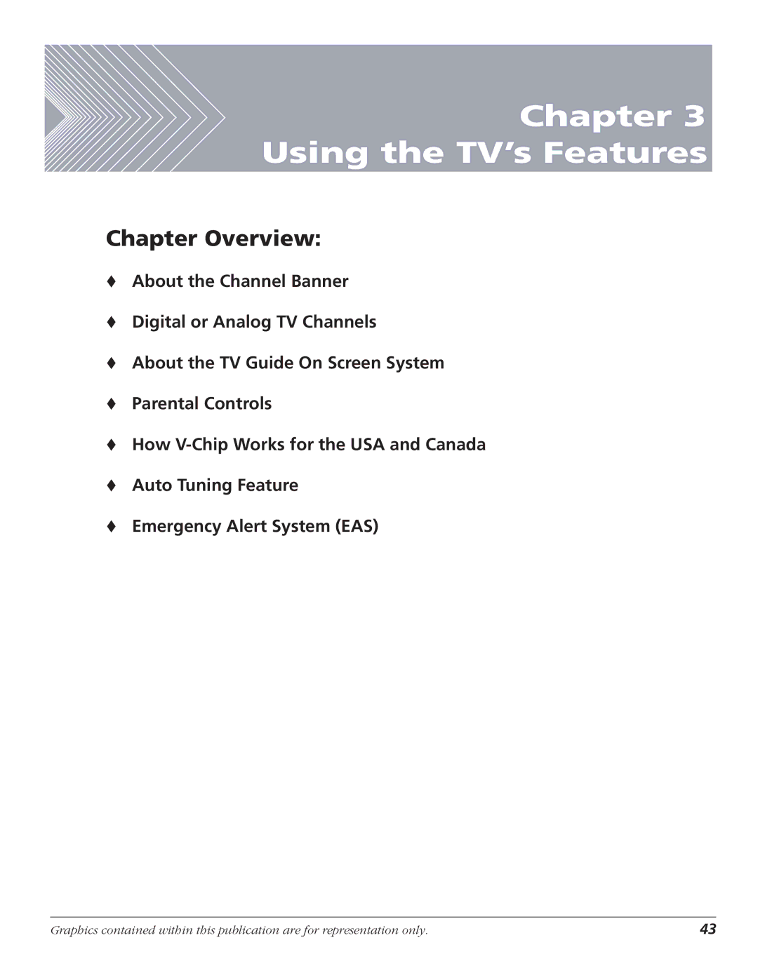 RCA HD50LPW167 manual Chapter Using the TV’s Features 