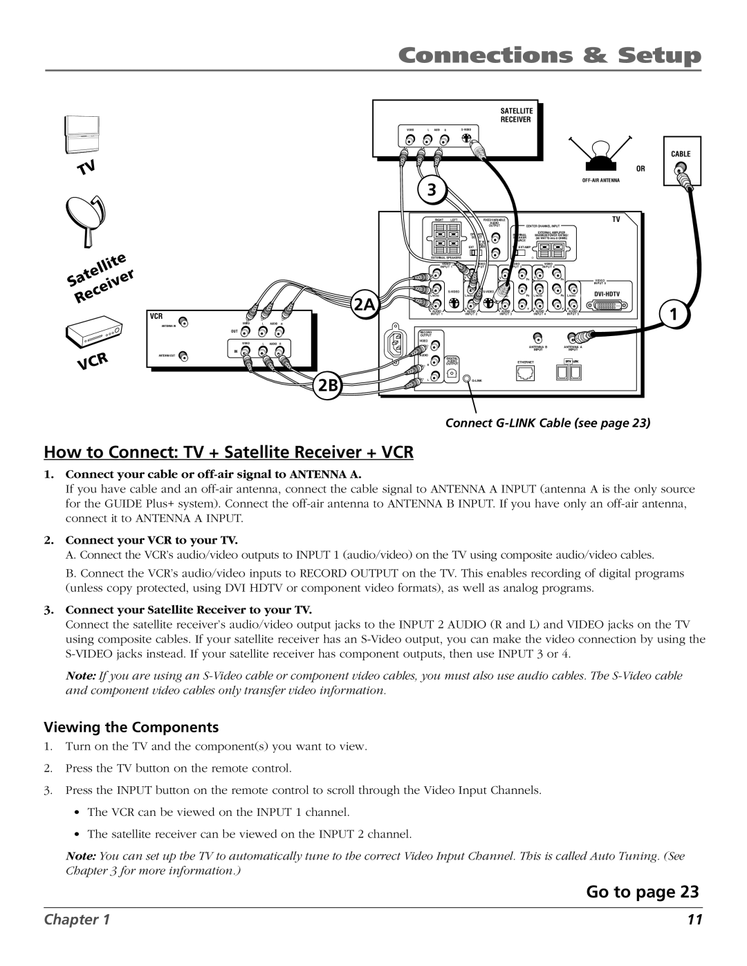 RCA HD56W151 manual How to Connect TV + Satellite Receiver + VCR, Cable 