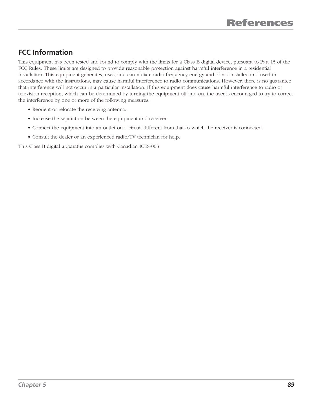 RCA HD56W151 manual FCC Information 