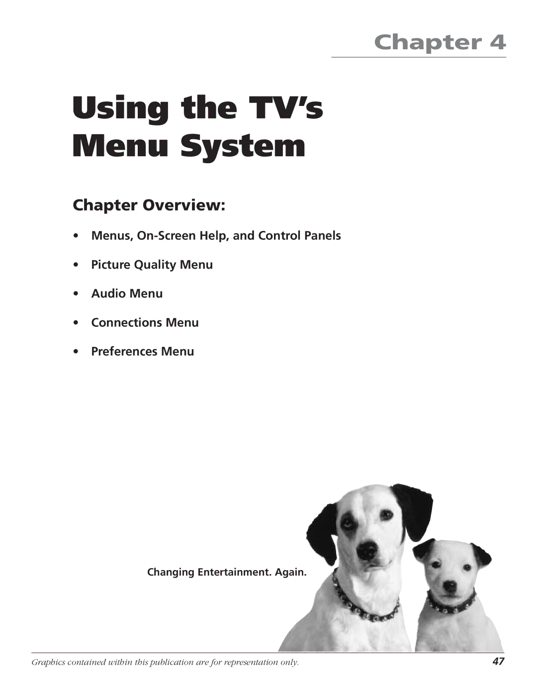 RCA HD61LPW52 manual Using the TV’s Menu System 