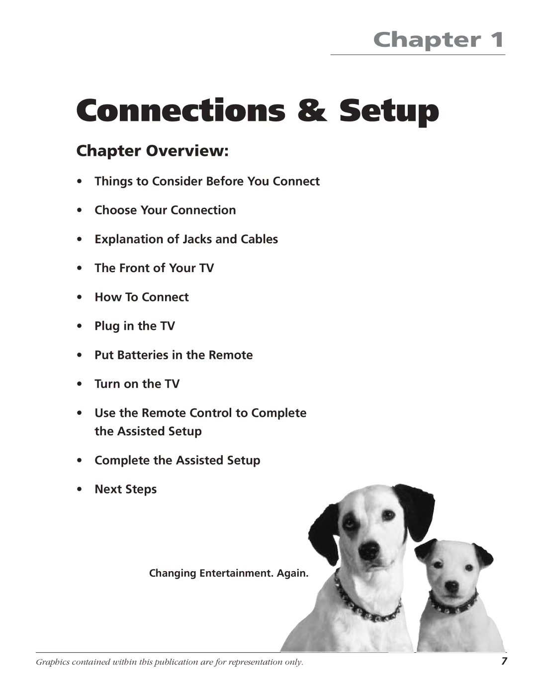 RCA HD61LPW52 manual Chapter Overview, Changing Entertainment. Again 