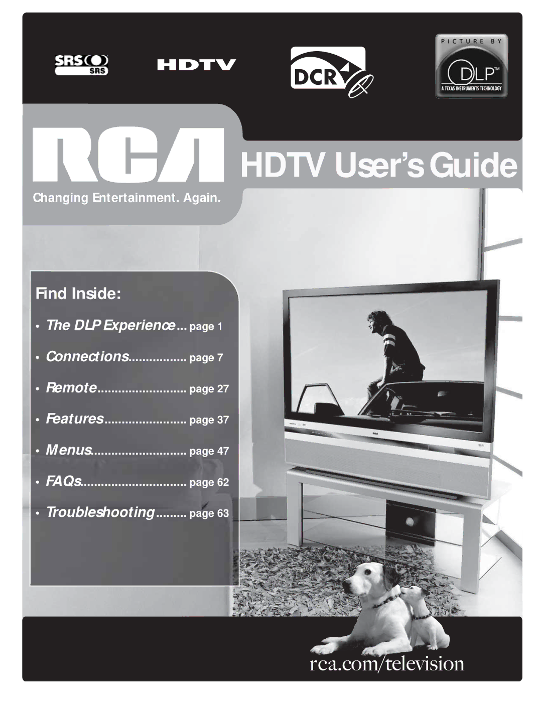 RCA HDLP50 manual Hdtv User’s Guide 