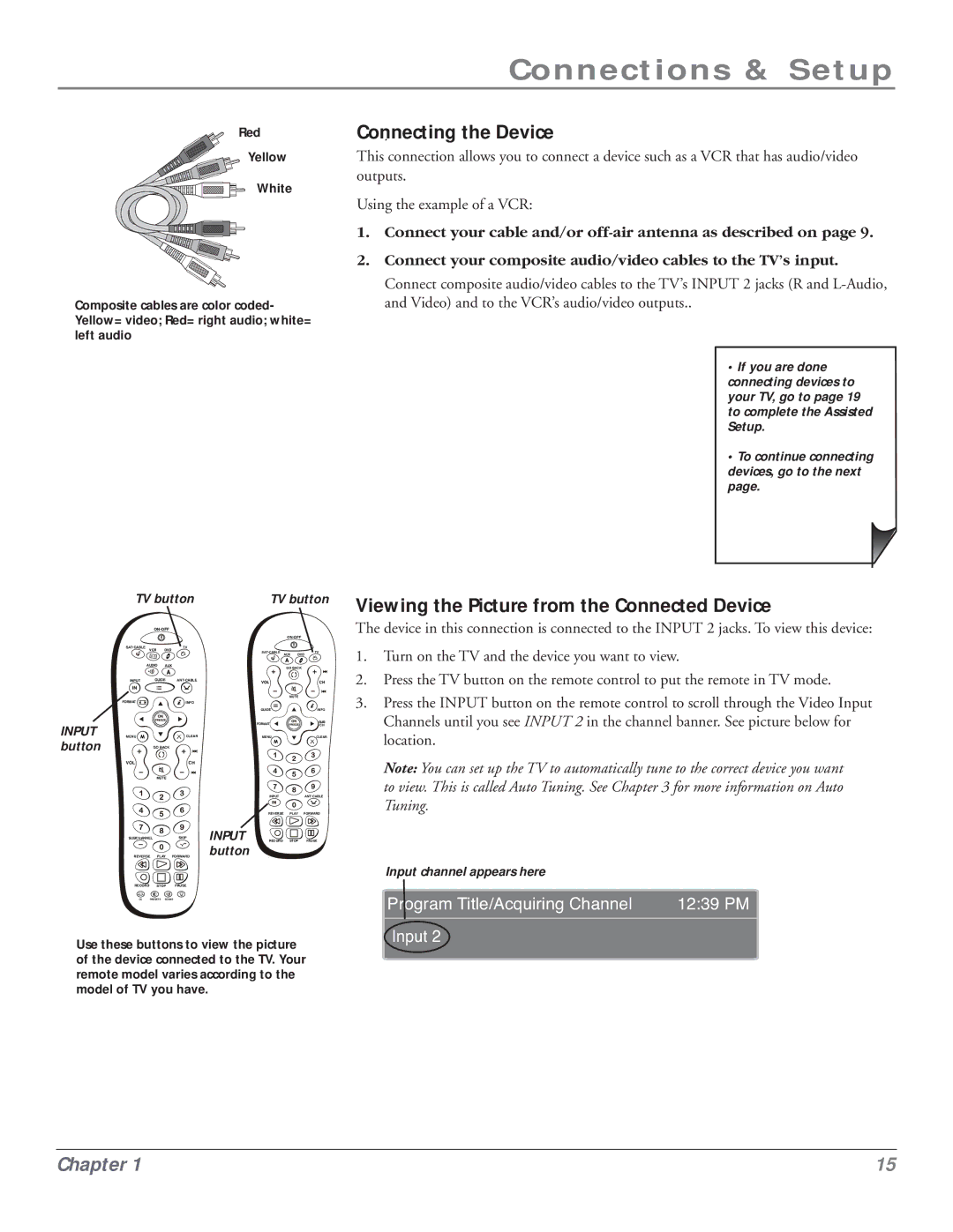 RCA HDLP50 manual Connecting. the Device 