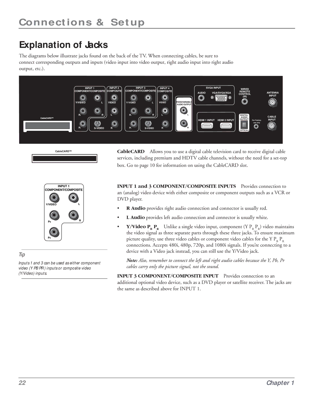 RCA HDLP50 manual Explanation of Jacks, For Factory, Use only 