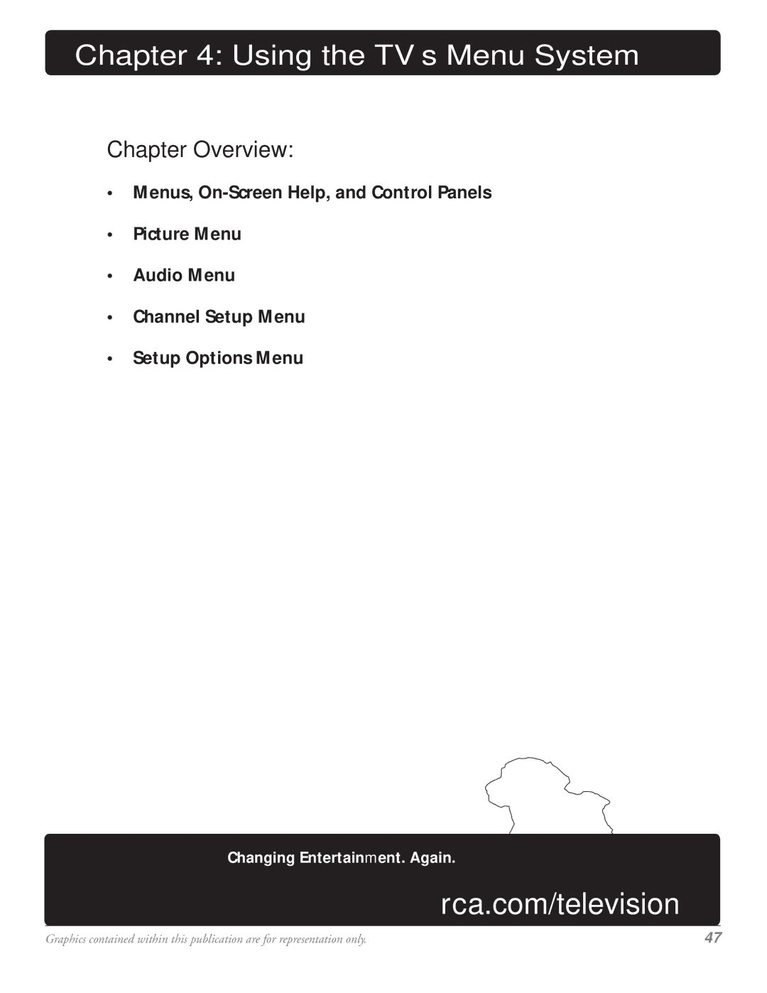 RCA HDLP50 manual Using the TV’s Menu System 