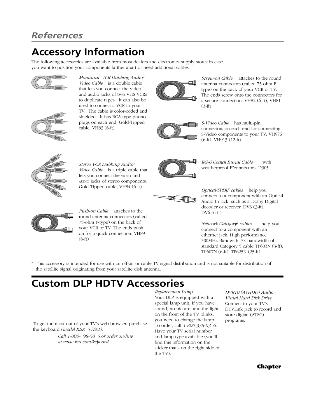 RCA HDLP50W151 manual Accessory Information, Replacement Lamp 