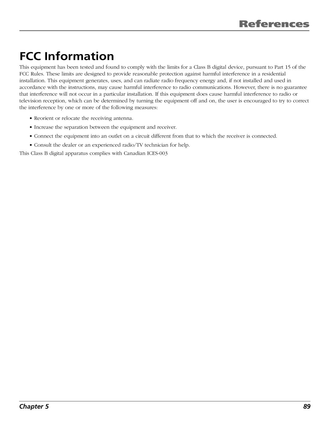 RCA HDLP50W151 manual FCC Information 