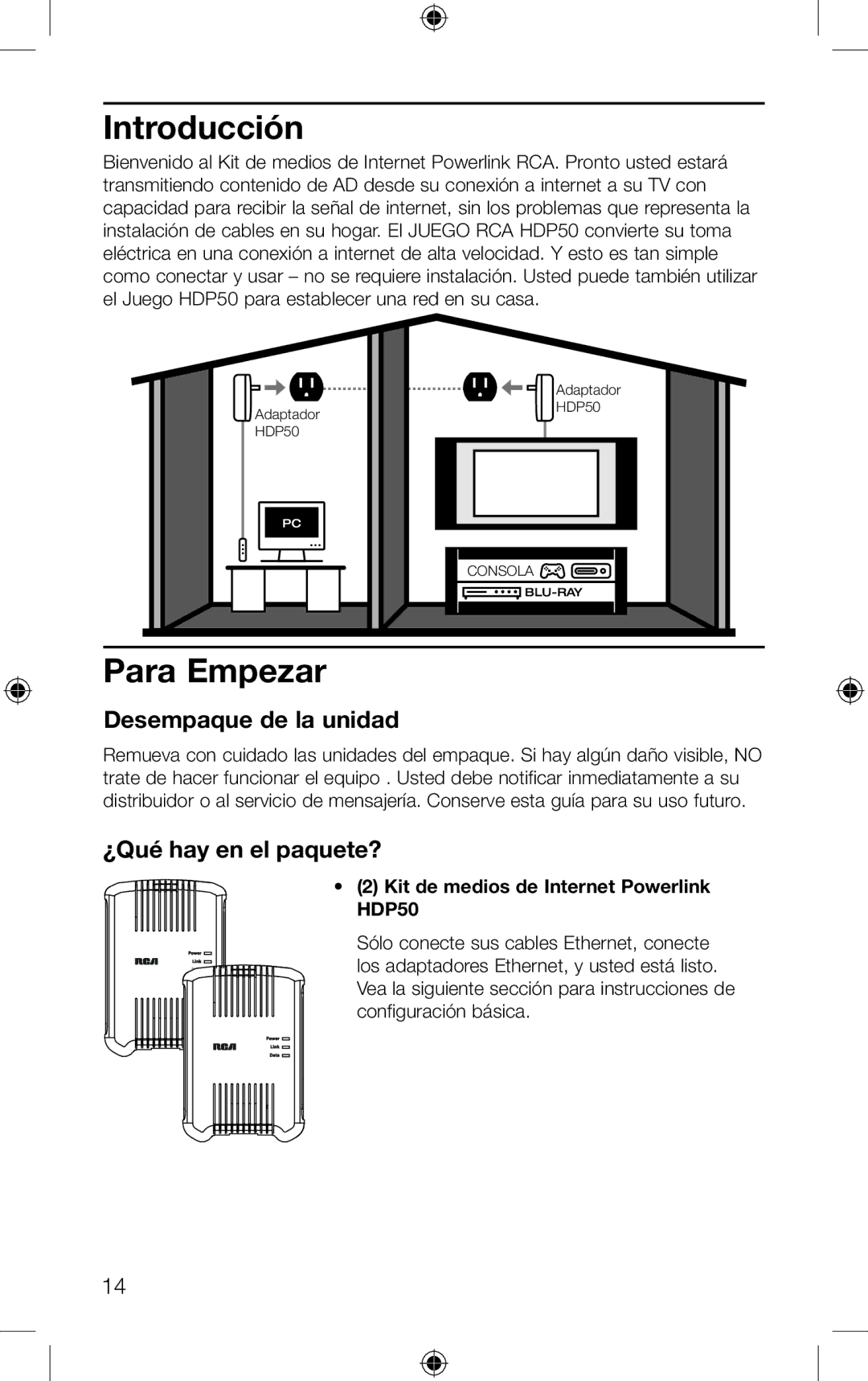 RCA HDP50 setup guide Introducción, Para Empezar 