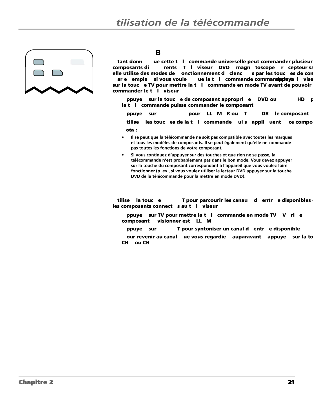 RCA HDTV Television manual Utilisation de la touche Input 