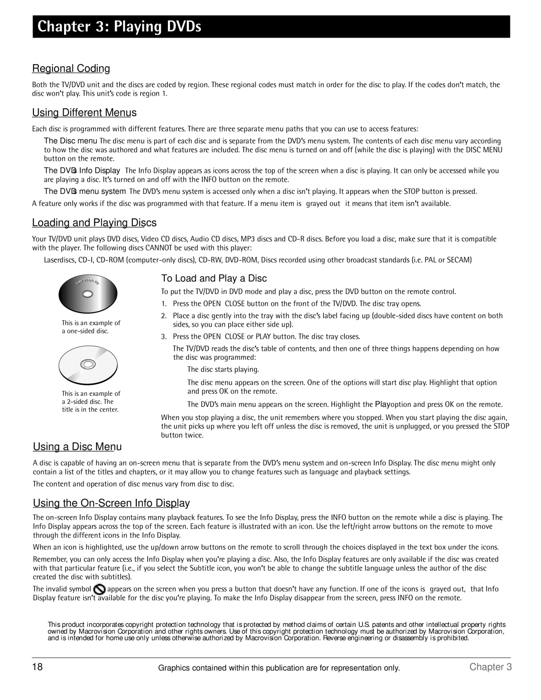 RCA HDTV/DVD Monitor manual Playing DVDs 