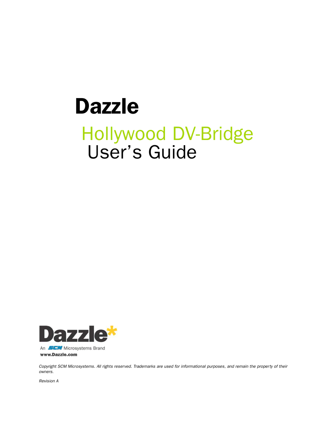 RCA Hollywood DV-Bridge manual Dazzle 