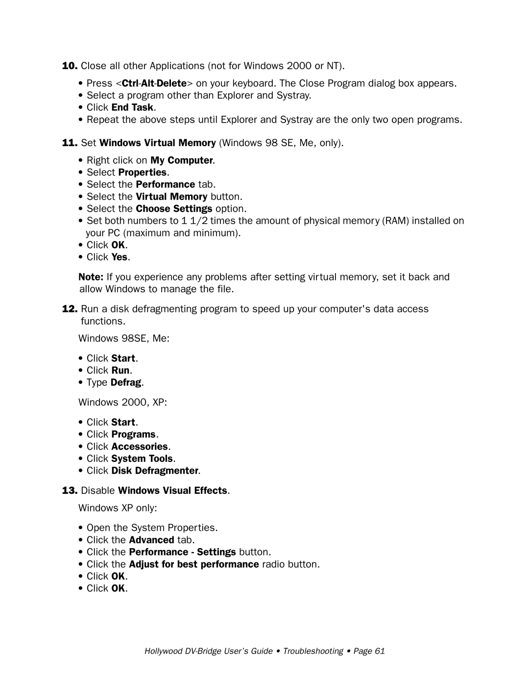 RCA manual Hollywood DV-Bridge User’s Guide Troubleshooting 