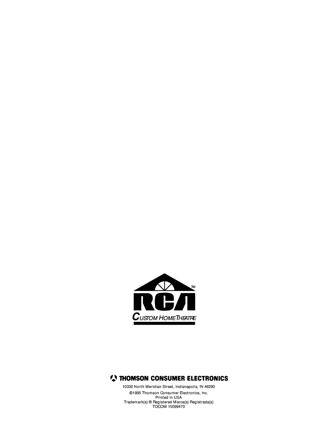 RCA HT60903BD, HT35713BD Custom Hometheatre, North Meridian Street, Indianapolis, IN, Thomson Consumer Electronics, Inc 