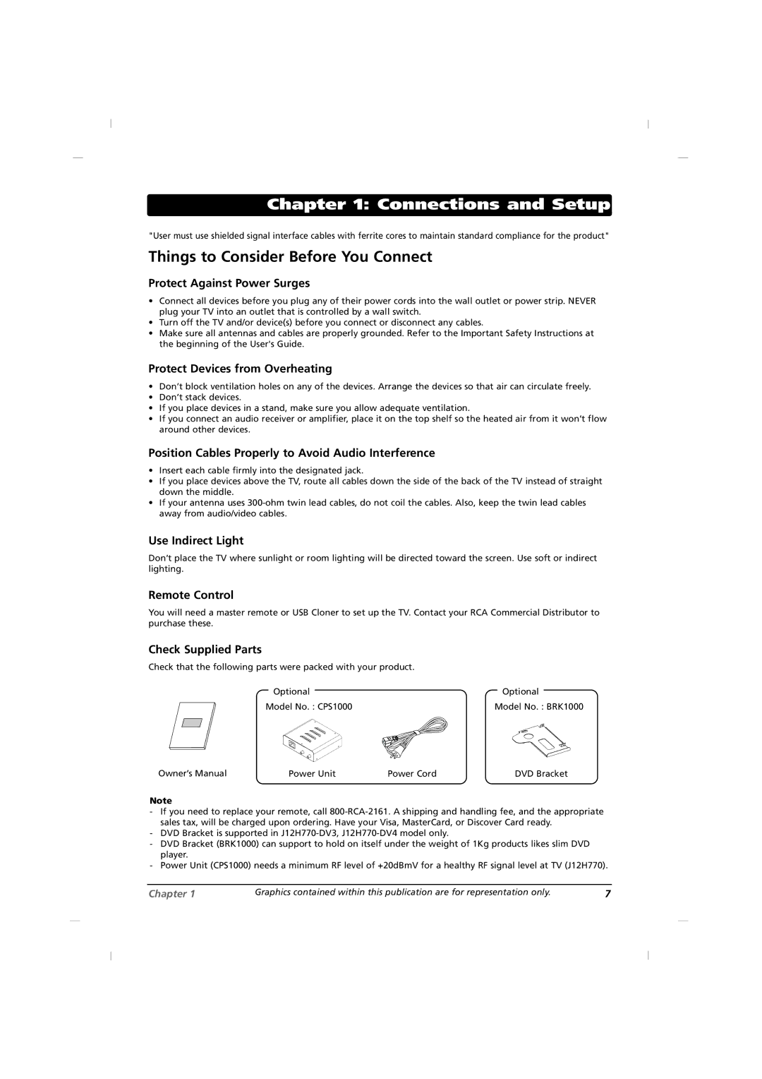 RCA J12H770 manual Connections and Setup, Things to Consider Before You Connect 