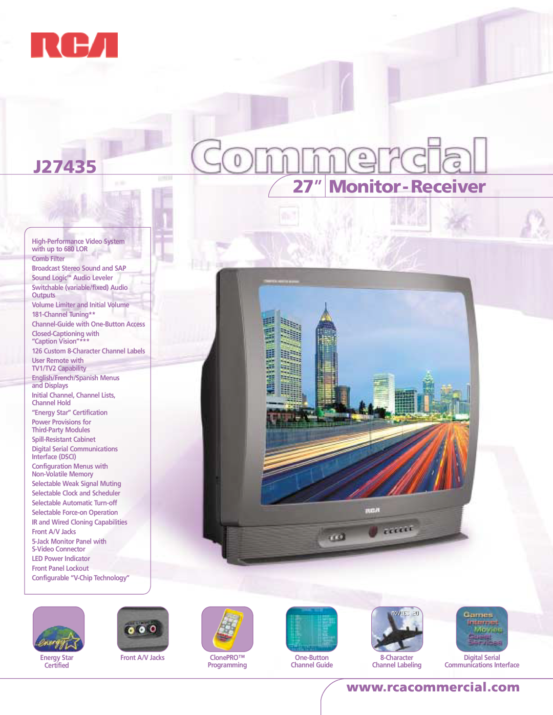 RCA manual J27435 27”, Monitor- Receiver 