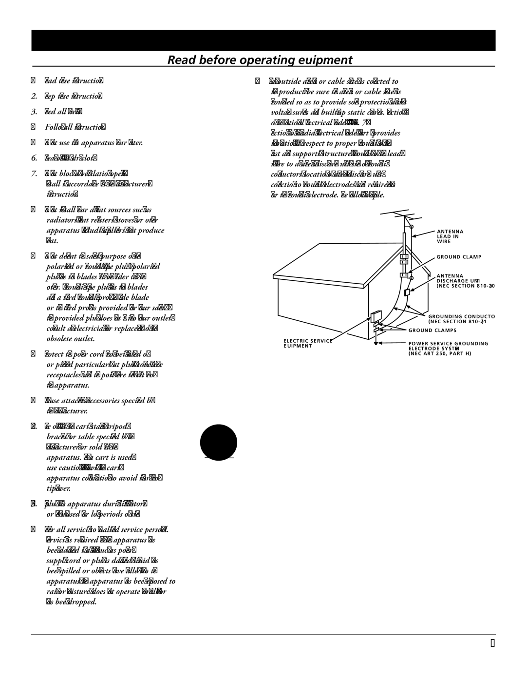 RCA J27F636 manual Read these instructions 