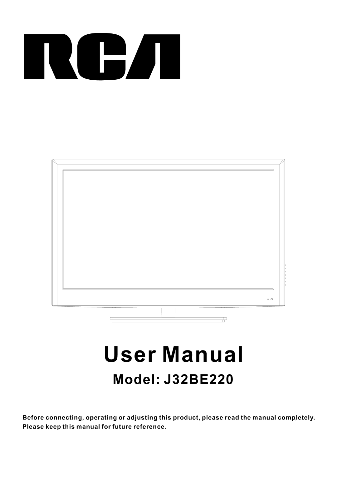 RCA user manual Model J32BE220 