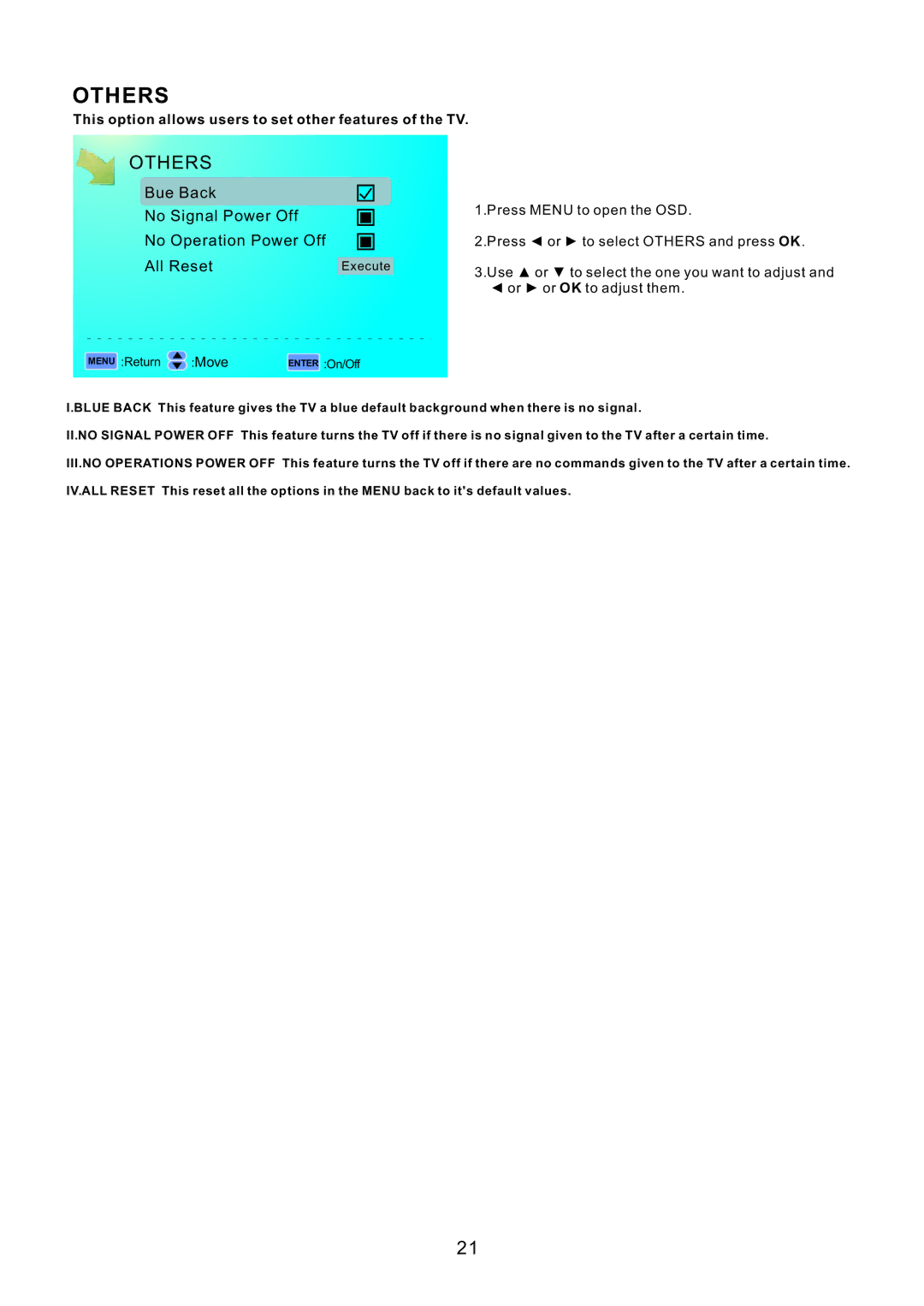 RCA J32BE220 user manual Others 