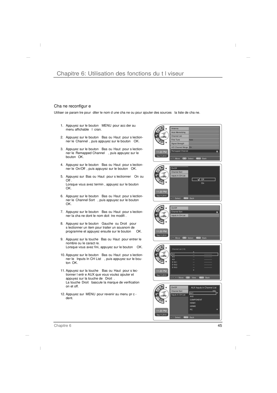 RCA J32HE740, J42HE840, J26HE840 manual Chaîne reconfigurée, Off 