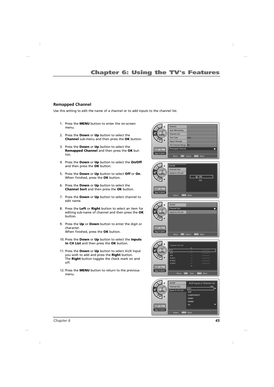 RCA J32HE740, J42HE840, J26HE840 manual Remapped Channel 