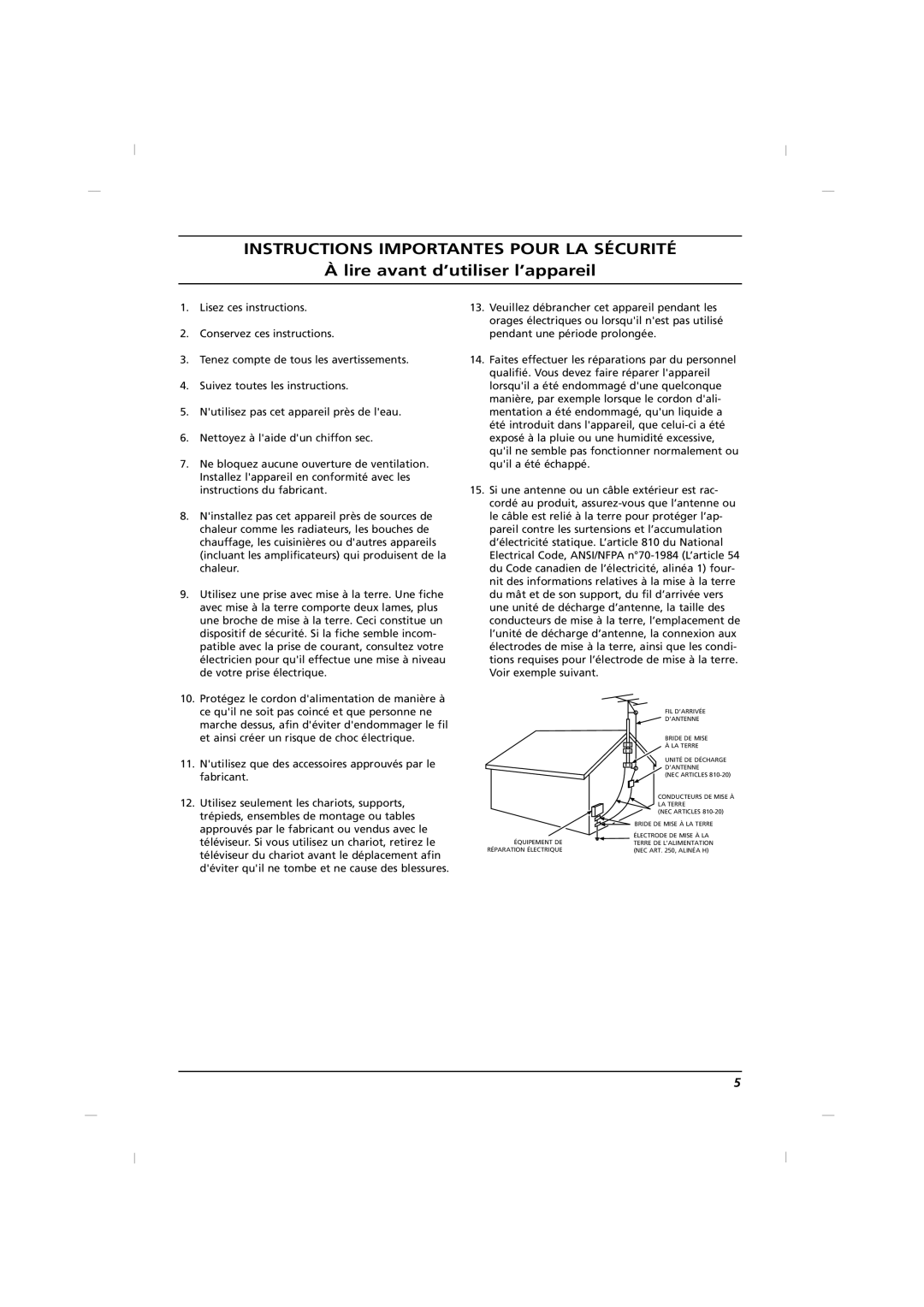 RCA J26HE840, J32HE740, J42HE840 manual Lire avant d’utiliser l’appareil 