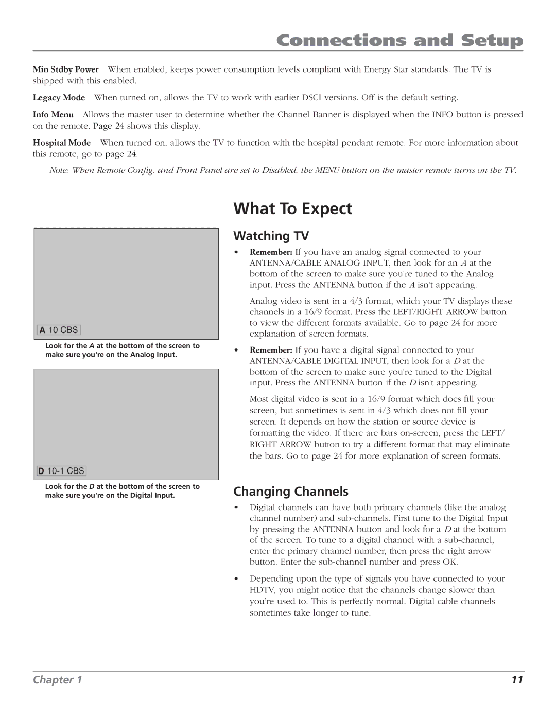 RCA J32L637 manual What To Expect, Watching TV, Changing Channels 