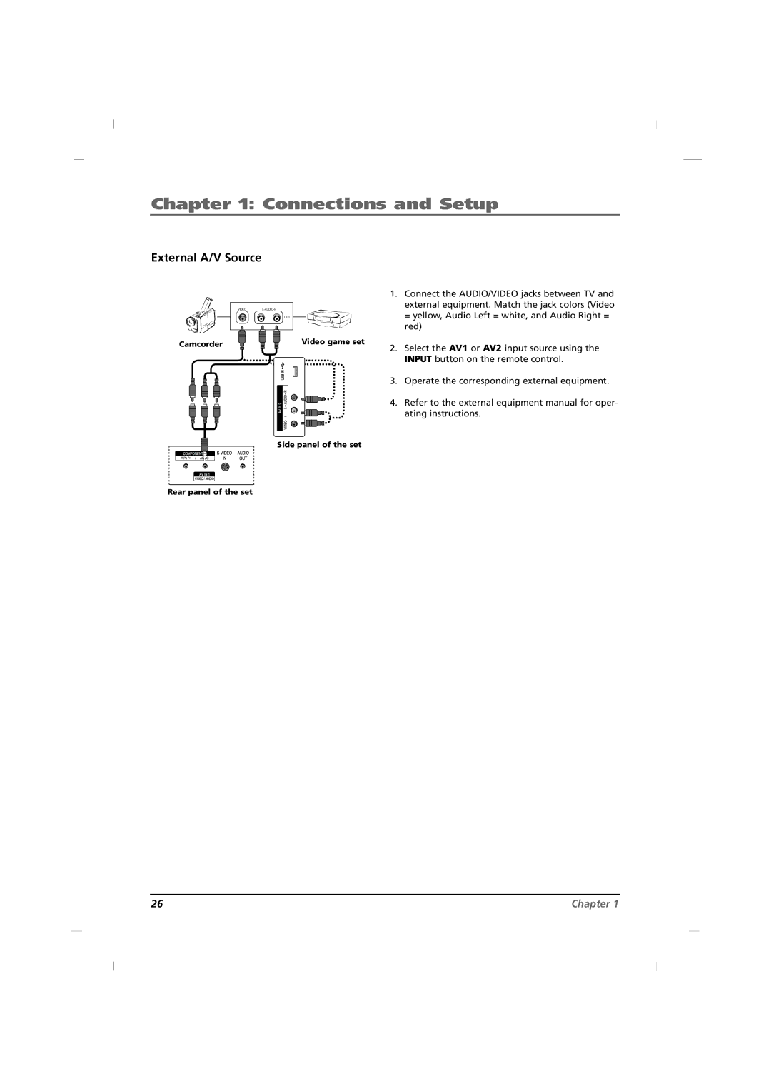 RCA J26CE820, J42CE820, J32CE720 manual External A/V Source 