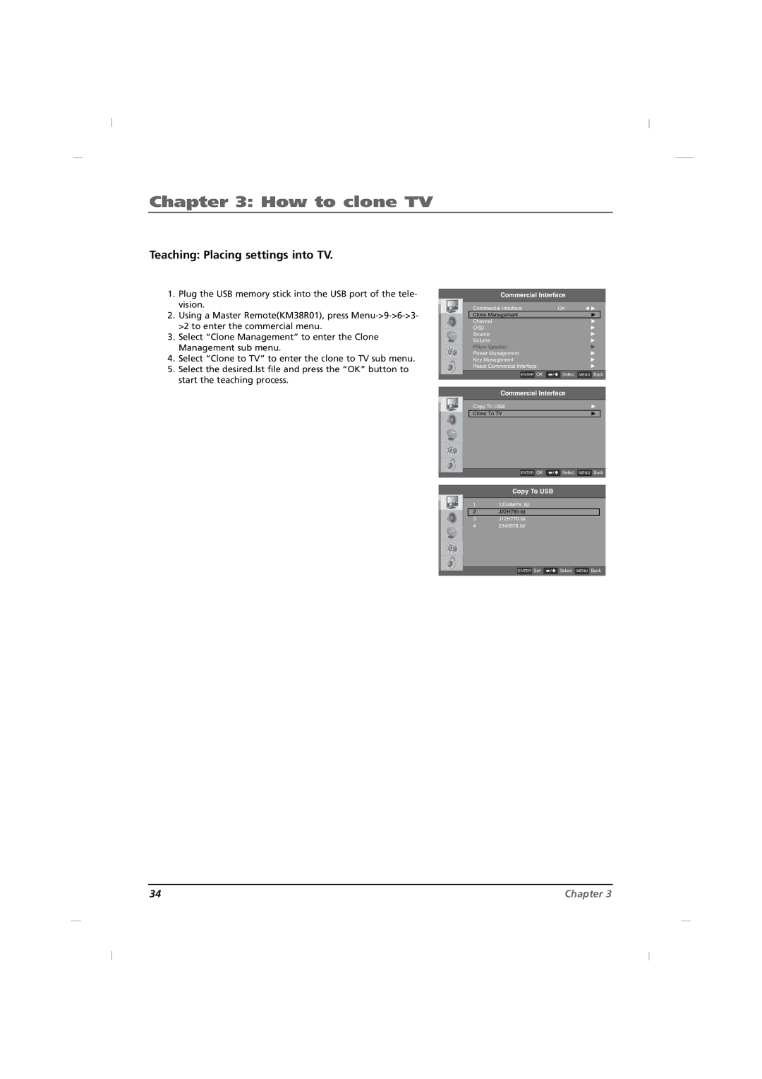 RCA J32CE720, J42CE820, J26CE820 manual How to clone TV, Teaching Placing settings into TV 