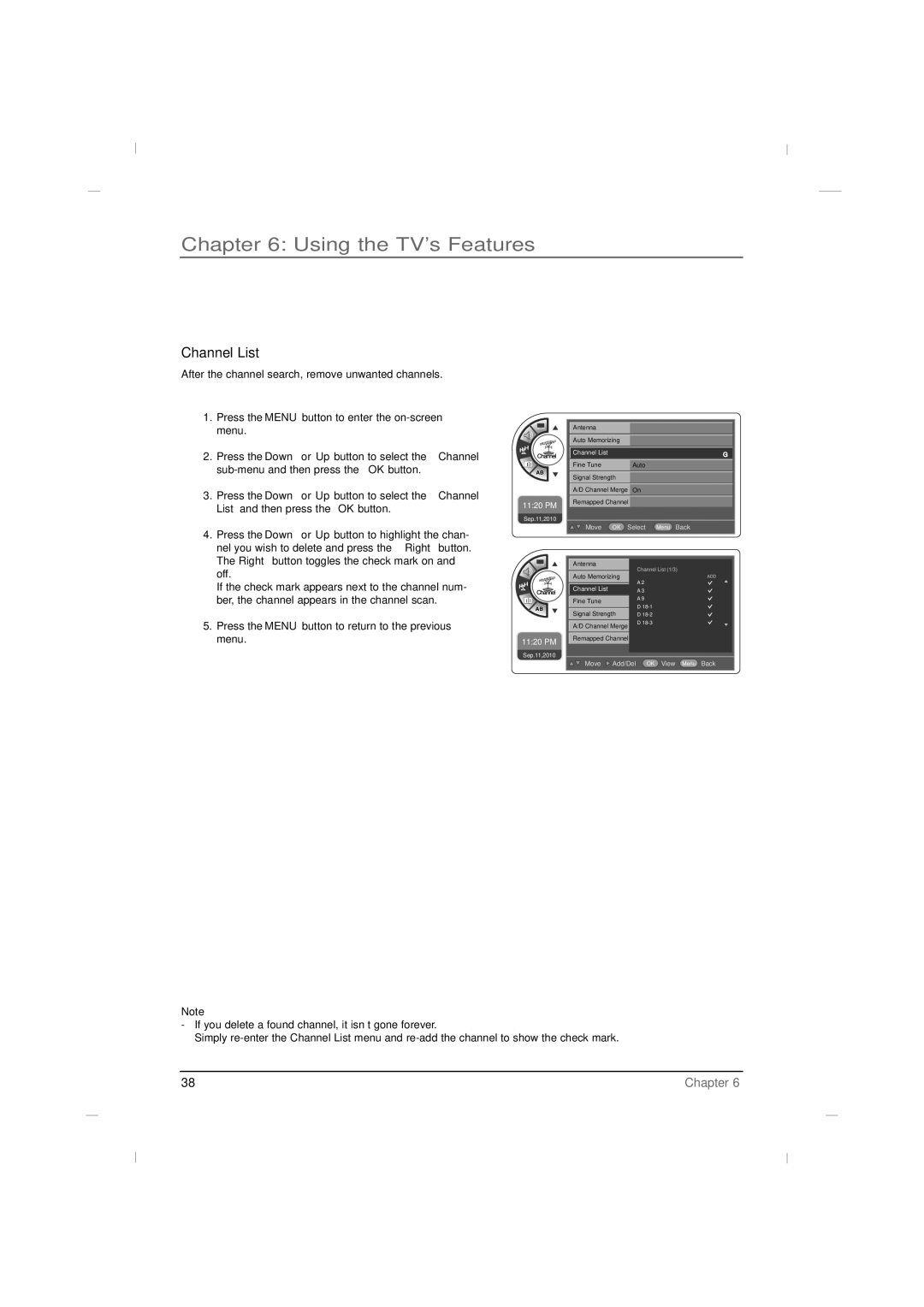 RCA J42LE840 manual Channel List 