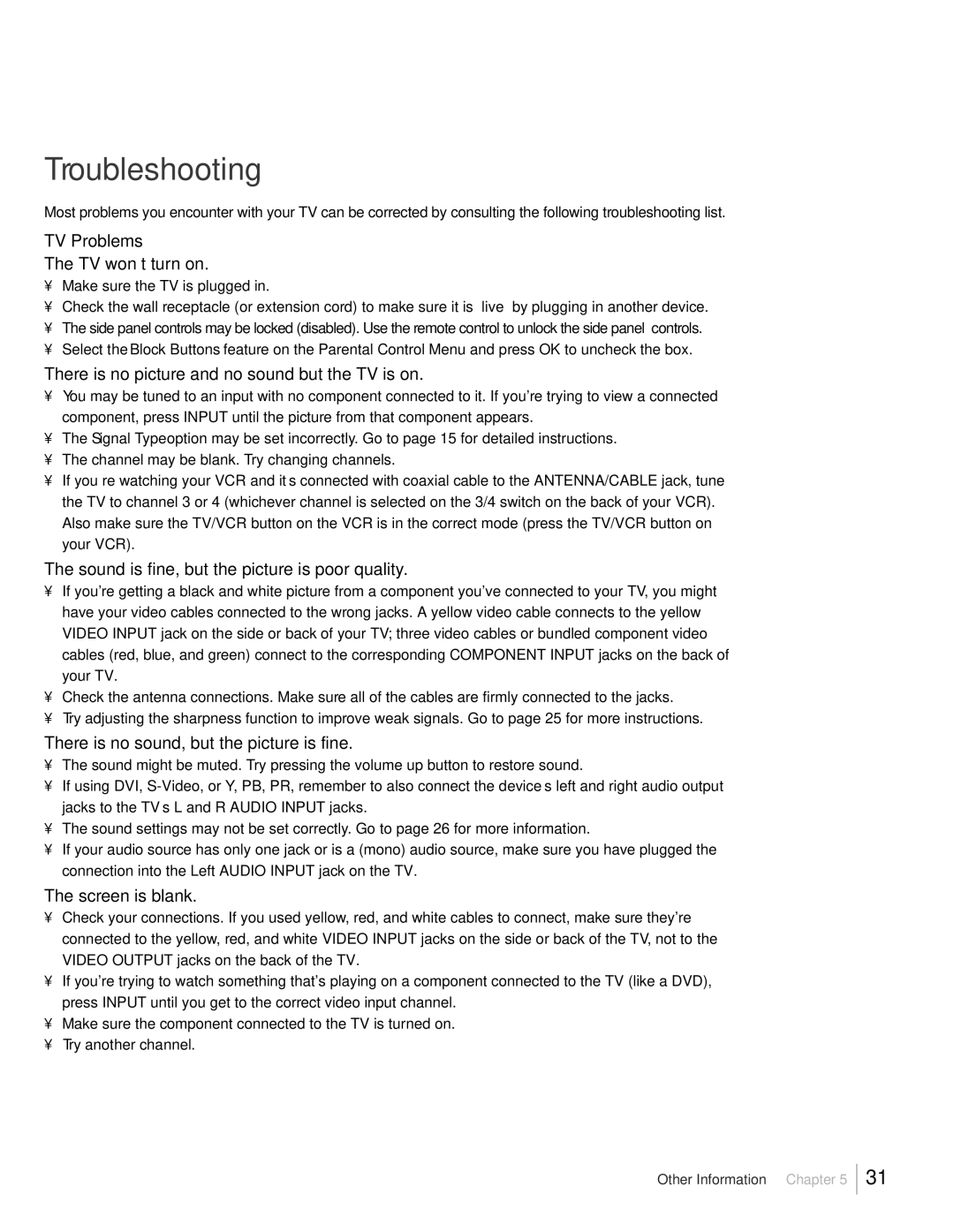 RCA L19HD41 warranty Troubleshooting 