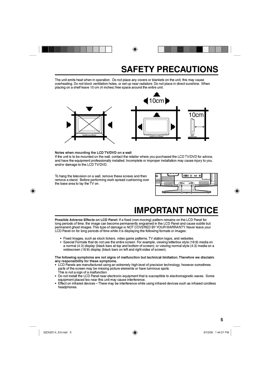 RCA l22HD34DB, L22HD34DP owner manual Safety Precautions 