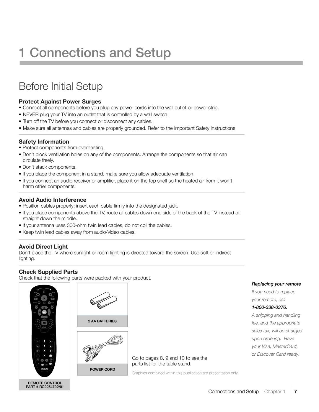 RCA L26HD31S warranty Before Initial Setup 