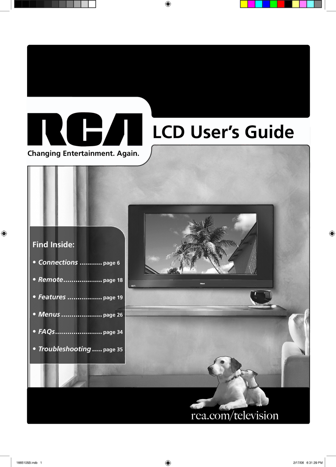 RCA L26WD12 manual LCD User’s Guide, Changing Entertainment. Again 