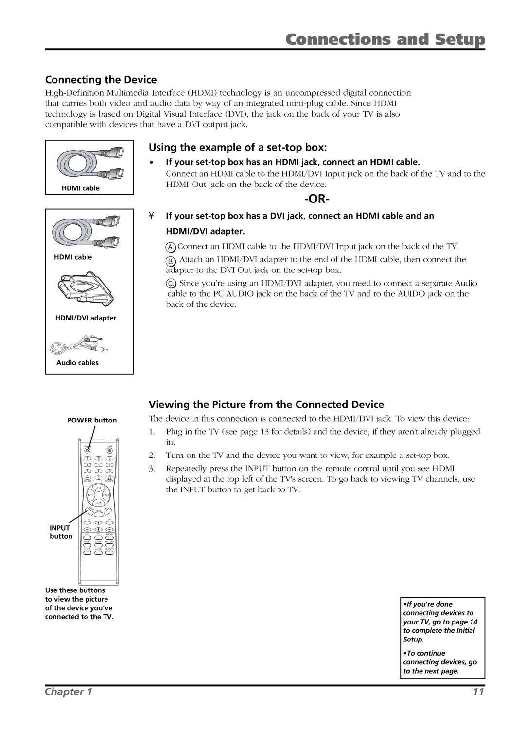 RCA L26WD21 warranty Connecting the Device, Using the example of a set-top box 