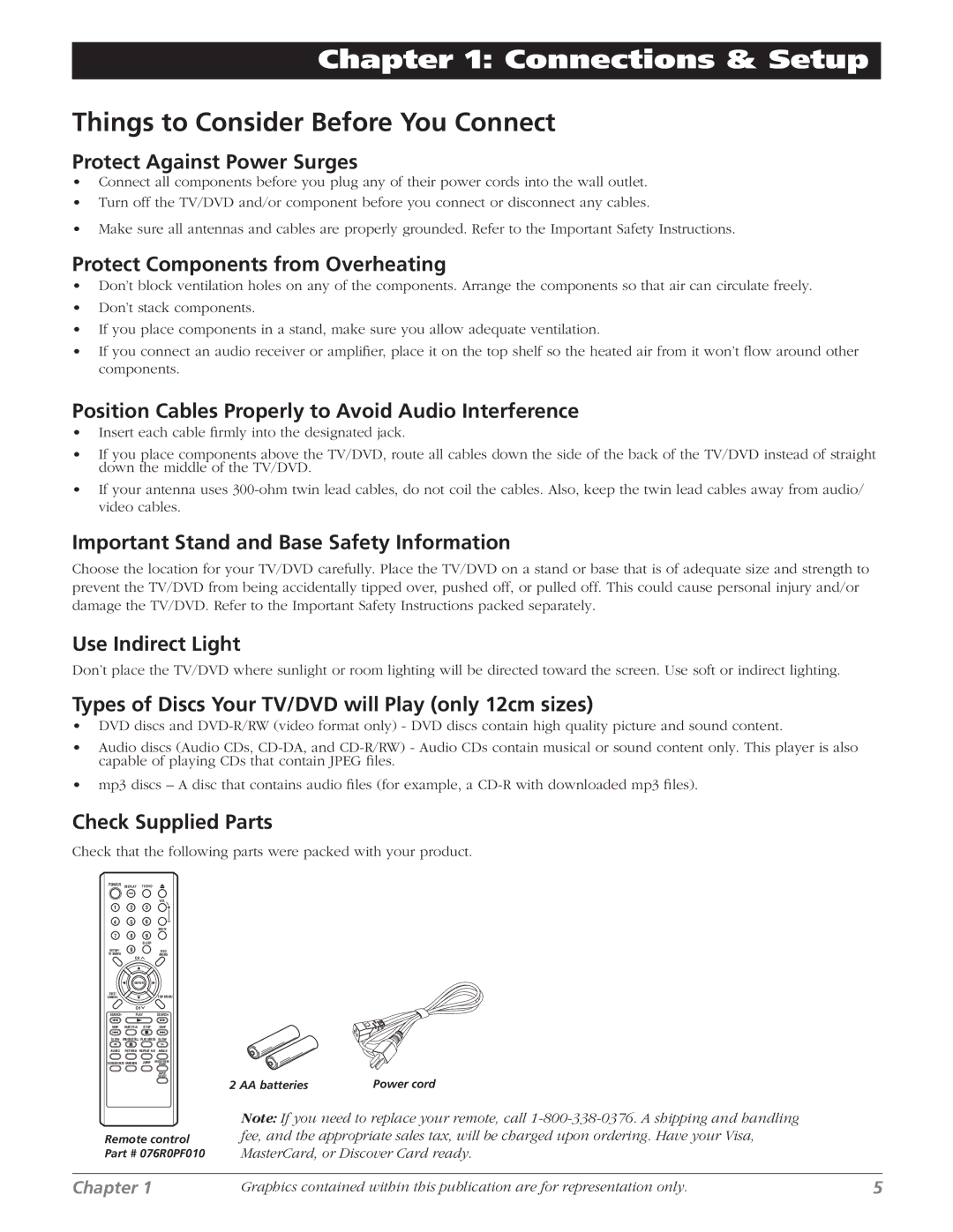 RCA L26WD26D warranty Connections & Setup, Things to Consider Before You Connect 