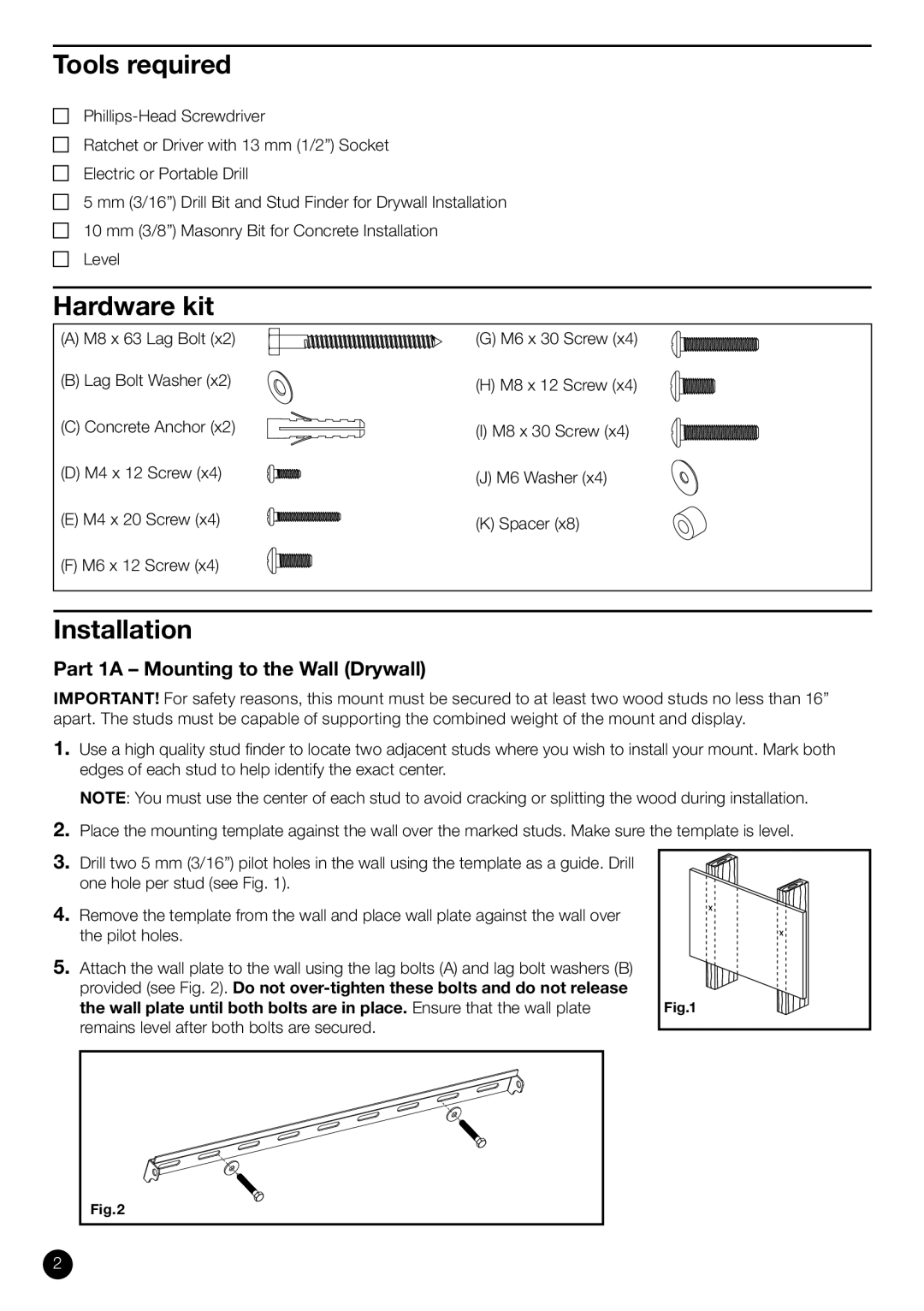 RCA L3239E specifications Tools required 