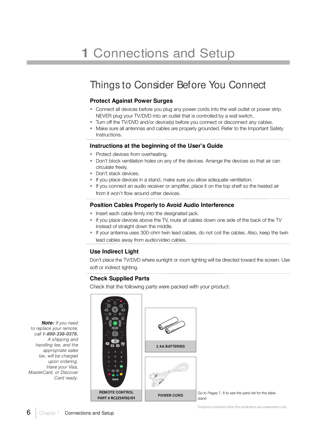 RCA L32HD33D, L26HD33D warranty Connections and Setup, Things to Consider Before You Connect 