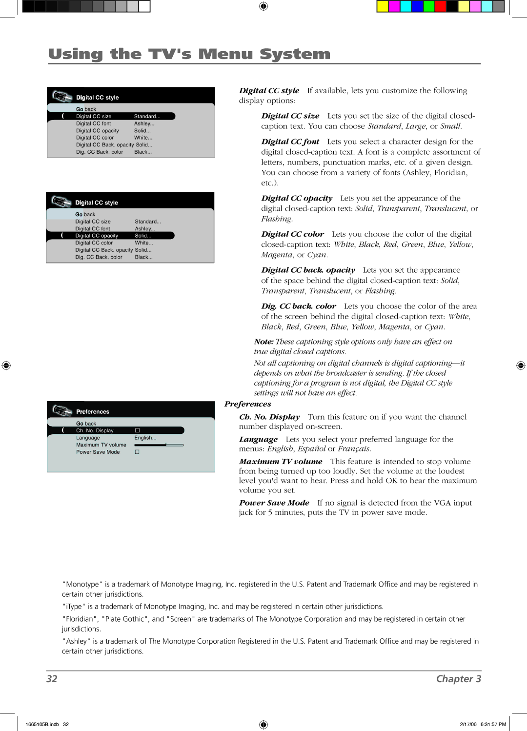 RCA L32WD12 manual Preferences 