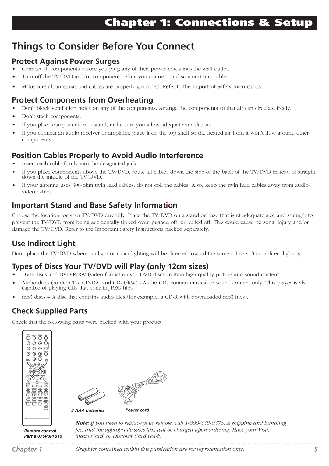 RCA L32WD26D warranty Connections & Setup, Things to Consider Before You Connect 