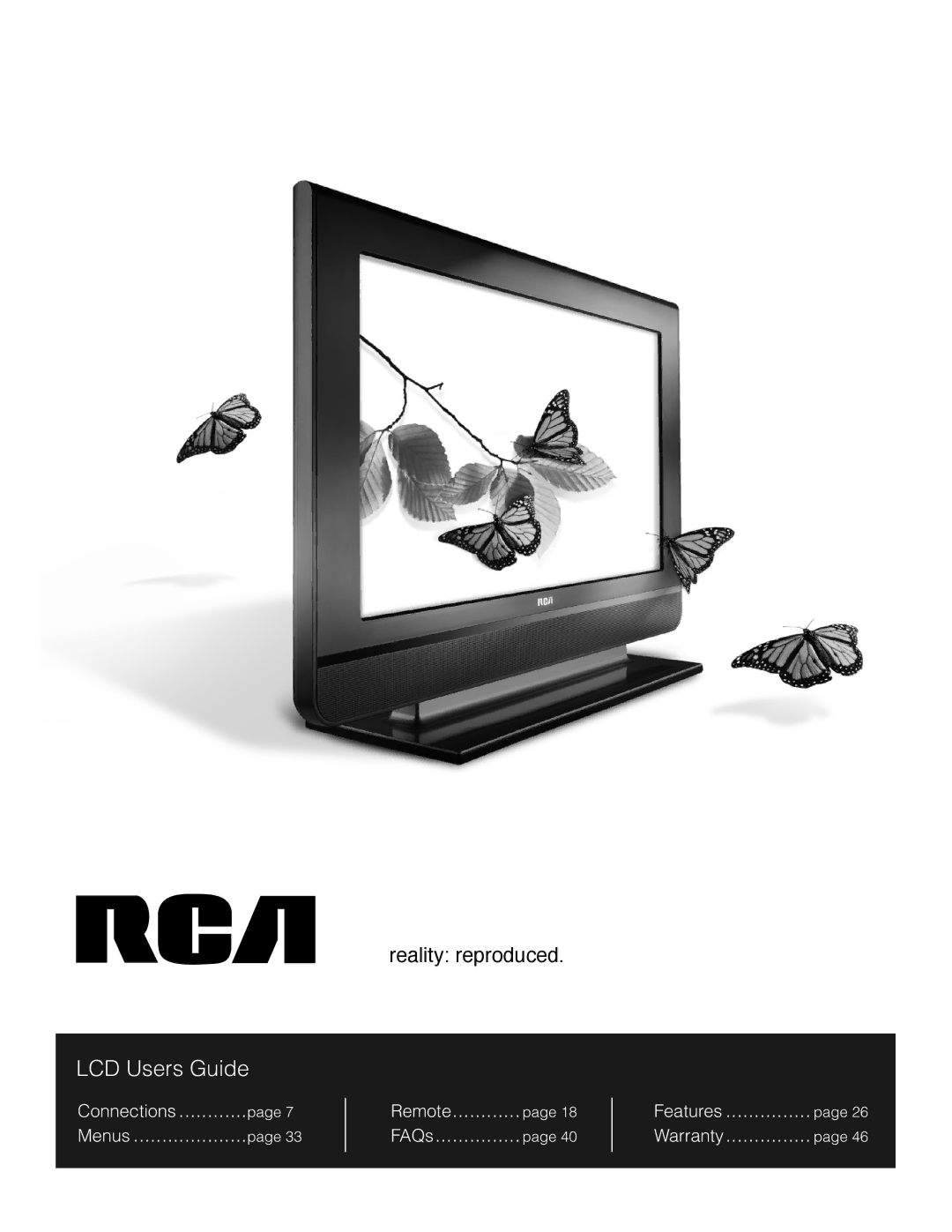 RCA L42WD22 warranty LCD Users Guide 