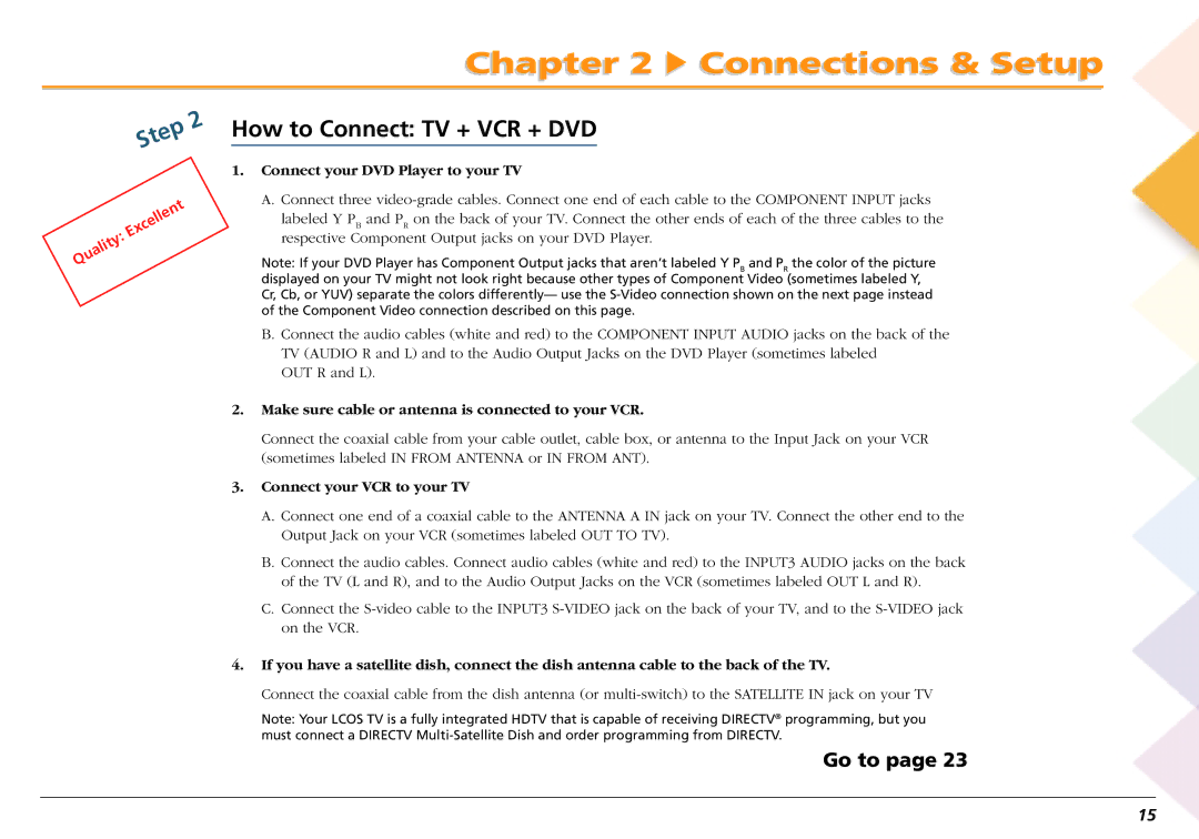 RCA L50000 manual How to Connect TV + VCR + DVD, Connect your DVD Player to your TV 