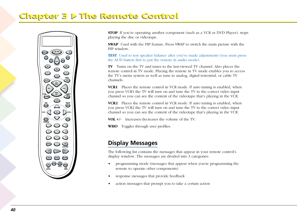 RCA L50000 manual Display Messages 