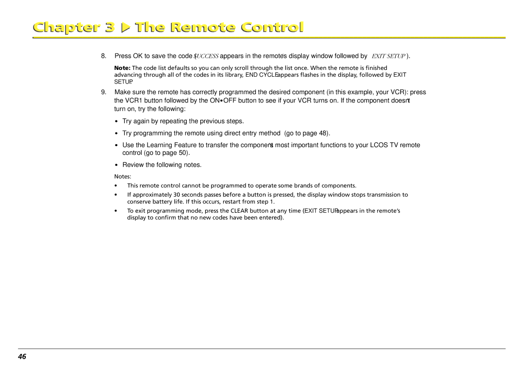 RCA L50000 manual Remote Control 