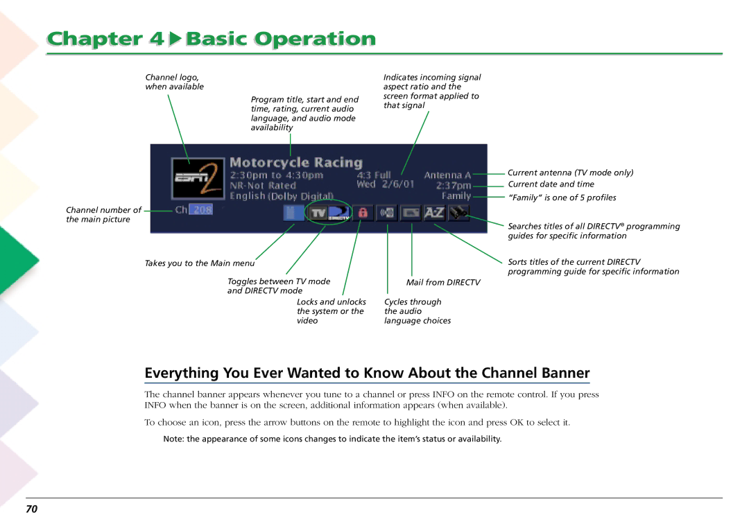 RCA L50000 manual Basic Operation, Everything You Ever Wanted to Know About the Channel Banner 