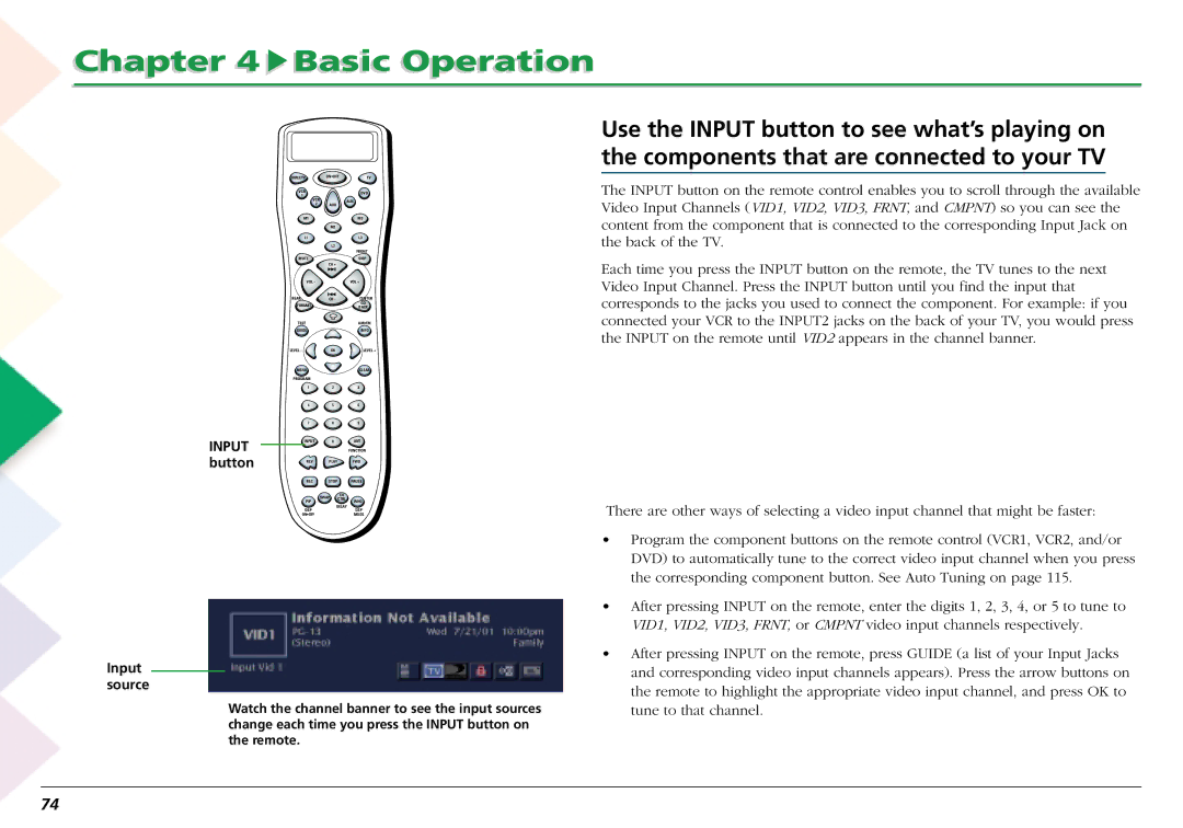 RCA L50000 manual Input 