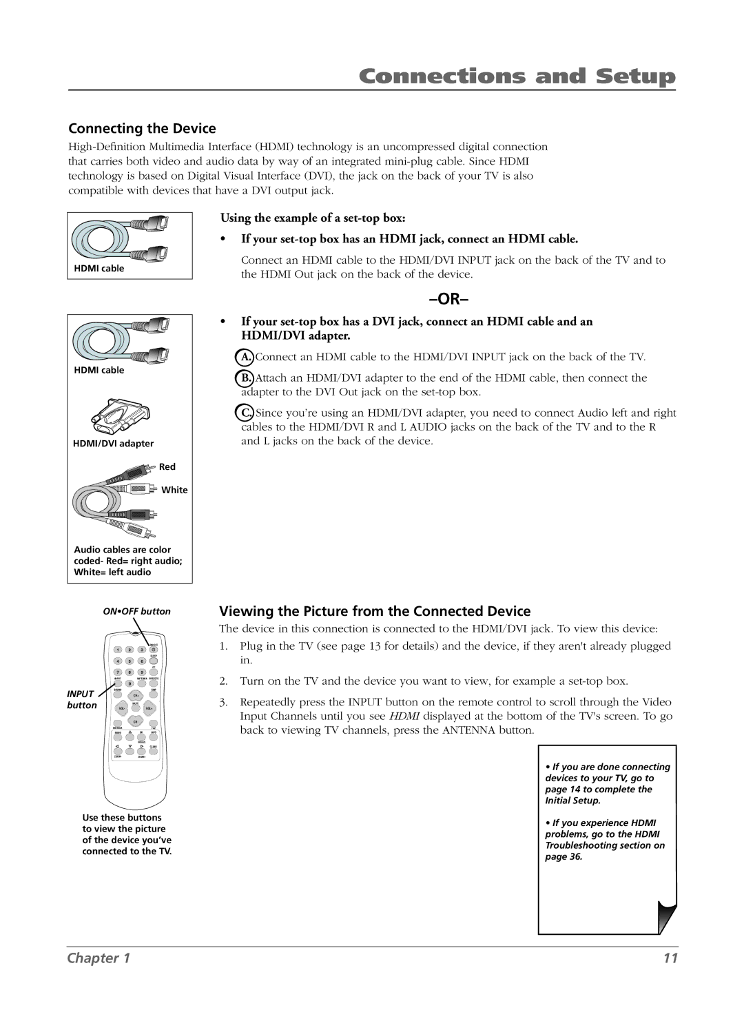 RCA LCD manual Hdmi cable 