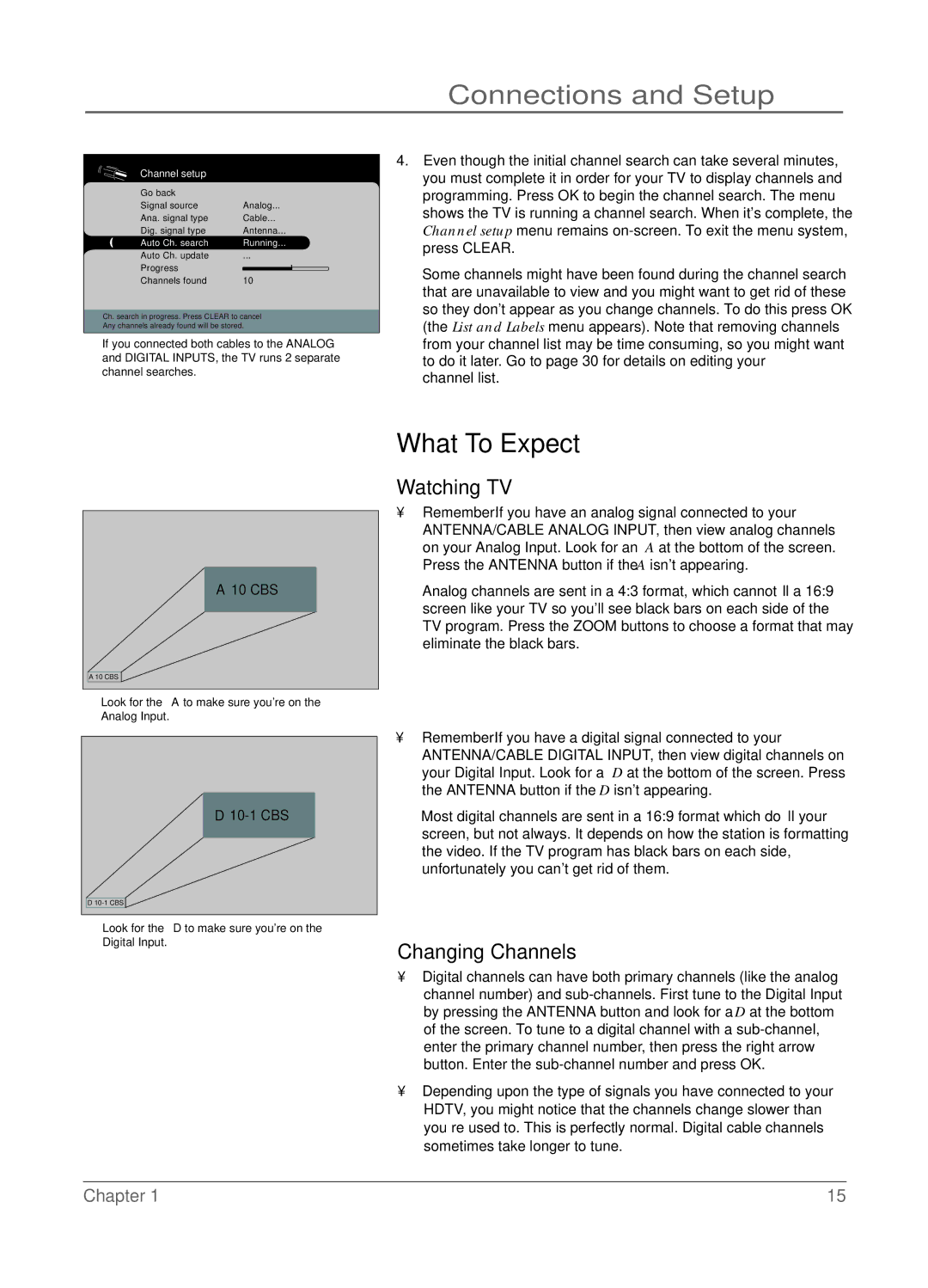 RCA LCD manual What To Expect, Watching TV, Changing Channels 