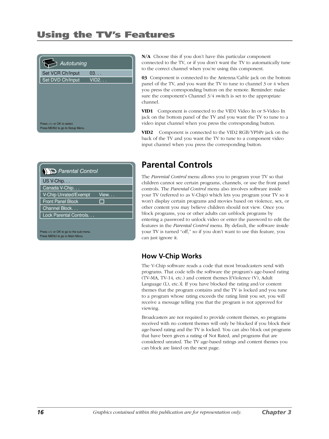 RCA LCDS2022B manual Parental Controls, How V-Chip Works, Autotuning 