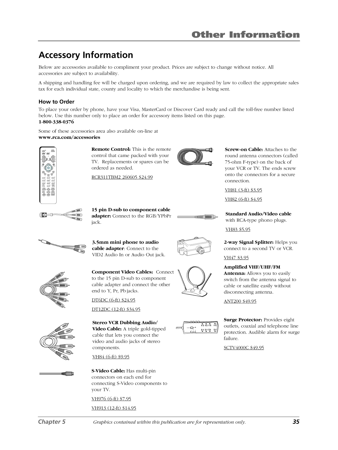 RCA LCDS2022B manual Accessory Information, How to Order 